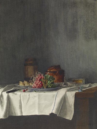 Still Life with Radishes and Pate, 1864 by Léon Bonvin